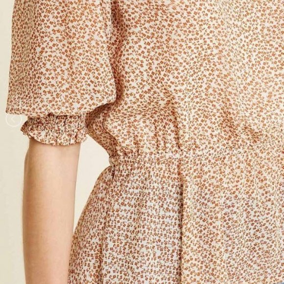 Salem Floral Puff Sleeve Peplum Top - Picture 1 of 4